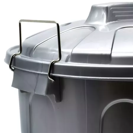Cubo de basura 31L gris con asas y cierres metálicos España Cubo de basura 31L gris con asas y cierres metálicos España