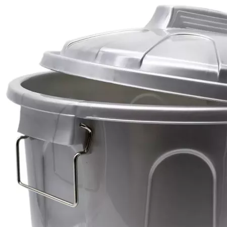 Cubo de basura 31L gris con asas y cierres metálicos España Cubo de basura 31L gris con asas y cierres metálicos España