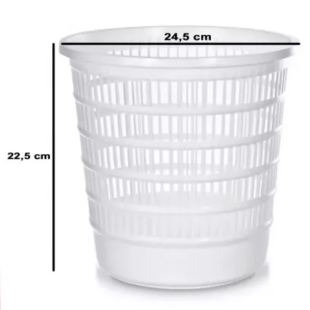 Papelera blanca resistente 24,5x22,5 cm para oficina y hogar Papelera blanca resistente 24,5x22,5 cm para oficina y hogar
