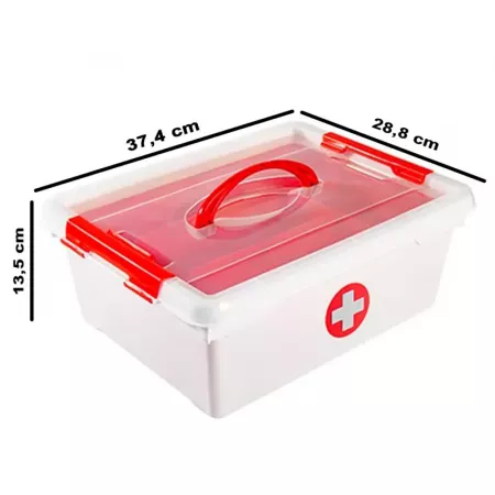 Caja Botiquín 9L Plástico con Bandeja y Cierre Click Roja Caja Botiquín 9L Plástico con Bandeja y Cierre Click Roja