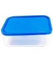 Fiambrera rectangular de vidrio 23,2 x 17,5 x 8,5 cm con tapa de plástico. Recipiente para alimentos apto para lavavajillas, microondas y congelador