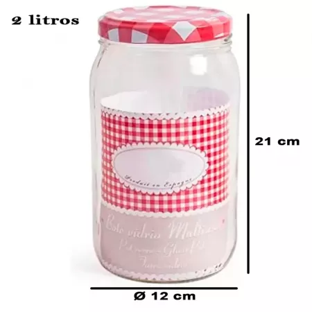 Bote de vidrio 2L con tapa rosca, apto alimentos y lavavajillas Bote de vidrio 2L con tapa rosca, apto alimentos y lavavajillas