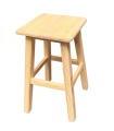 Tradineur - Taburete decoración cuadrado de madera de 49 x 29,5 x 29,5 cm para distintas estancias del hogar o hosteleria, Banqueta de madera para diversos usos