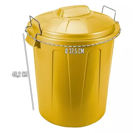 Cubo de basura 31L amarillo, asas y cierres metálicos BPA free Cubo de basura 31L amarillo, asas y cierres metálicos BPA free
