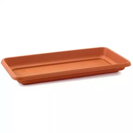 Plato Rectangular 80 cm Marrón para Jardinera Resistente Plato Rectangular 80 cm Marrón para Jardinera Resistente
