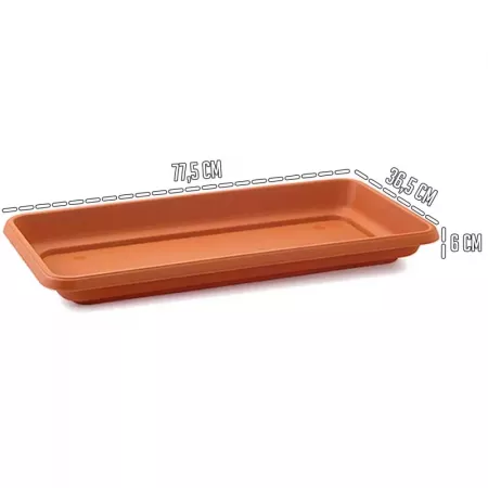 Plato Rectangular 80 cm Marrón para Jardinera Resistente Plato Rectangular 80 cm Marrón para Jardinera Resistente