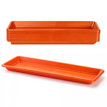 Plato Rectangular 80 cm Marrón para Jardinera Resistente Plato Rectangular 80 cm Marrón para Jardinera Resistente