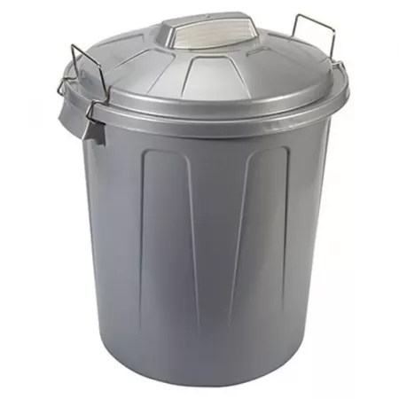 Cubo de basura 21L gris con asas, seguro y resistente Cubo de basura 21L gris con asas, seguro y resistente