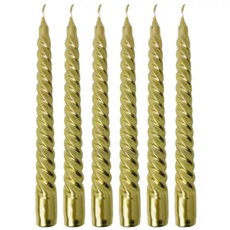 Set 6 Velas Doradas Espiral Premium para Ritual y Decoración Set 6 Velas Doradas Espiral Premium para Ritual y Decoración