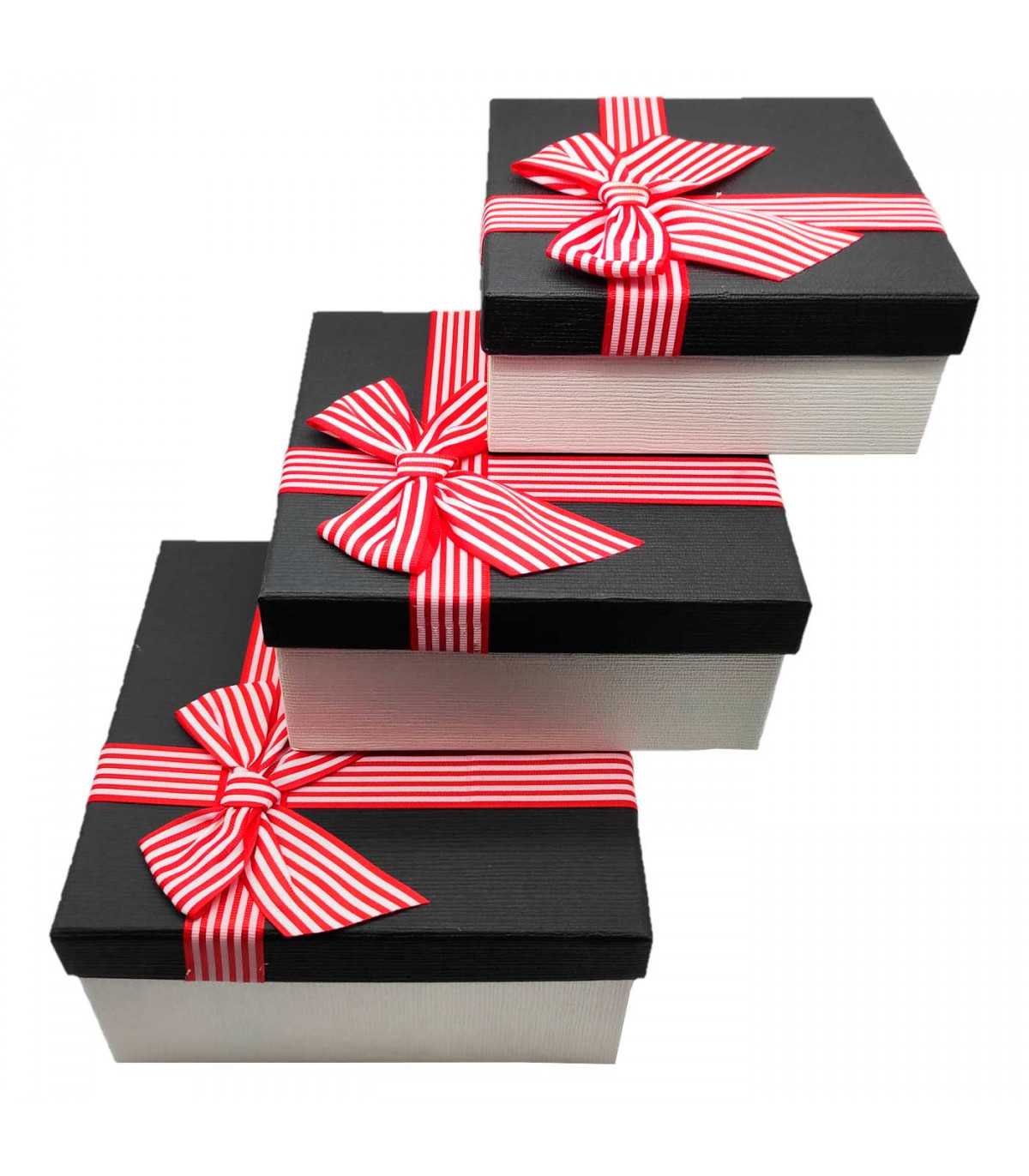 Set de cajas regalo cuadradas con 3 tamaños distintos, cajas decorativas con tapa, navidad, cumpleaños