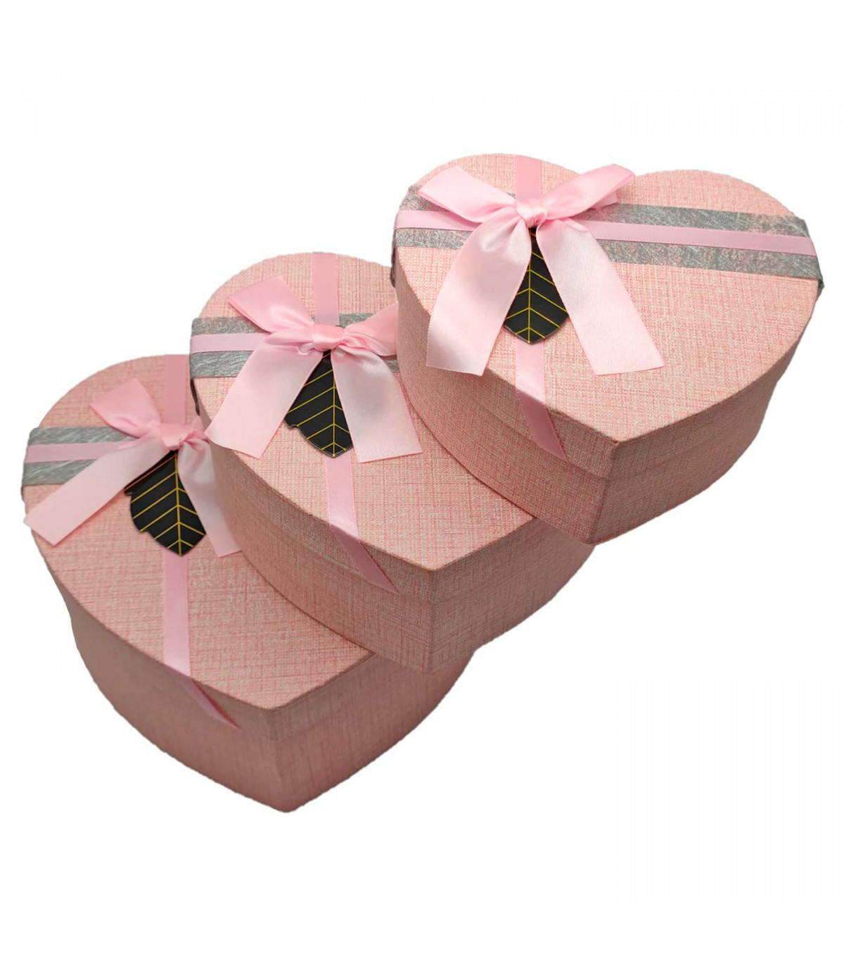 Set de 3 cajas corazón de regalo con lazo, 3 tamaños distintos, cajas  decorativas con tapa, presentación para navidad, cumpleaño