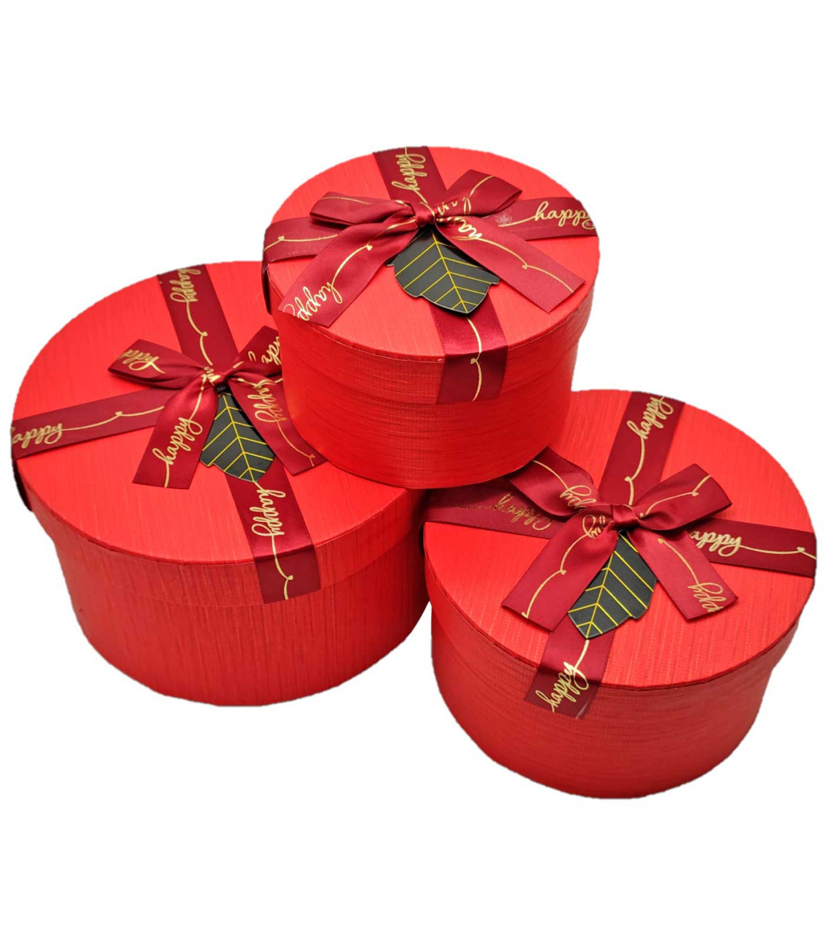 aguacero afeitado moverse Set de 3 cajas de regalo redondas con lazo, 3 tamaños distintos, cajas  decorativas con tapa, presentación para navidad, cumpleañ