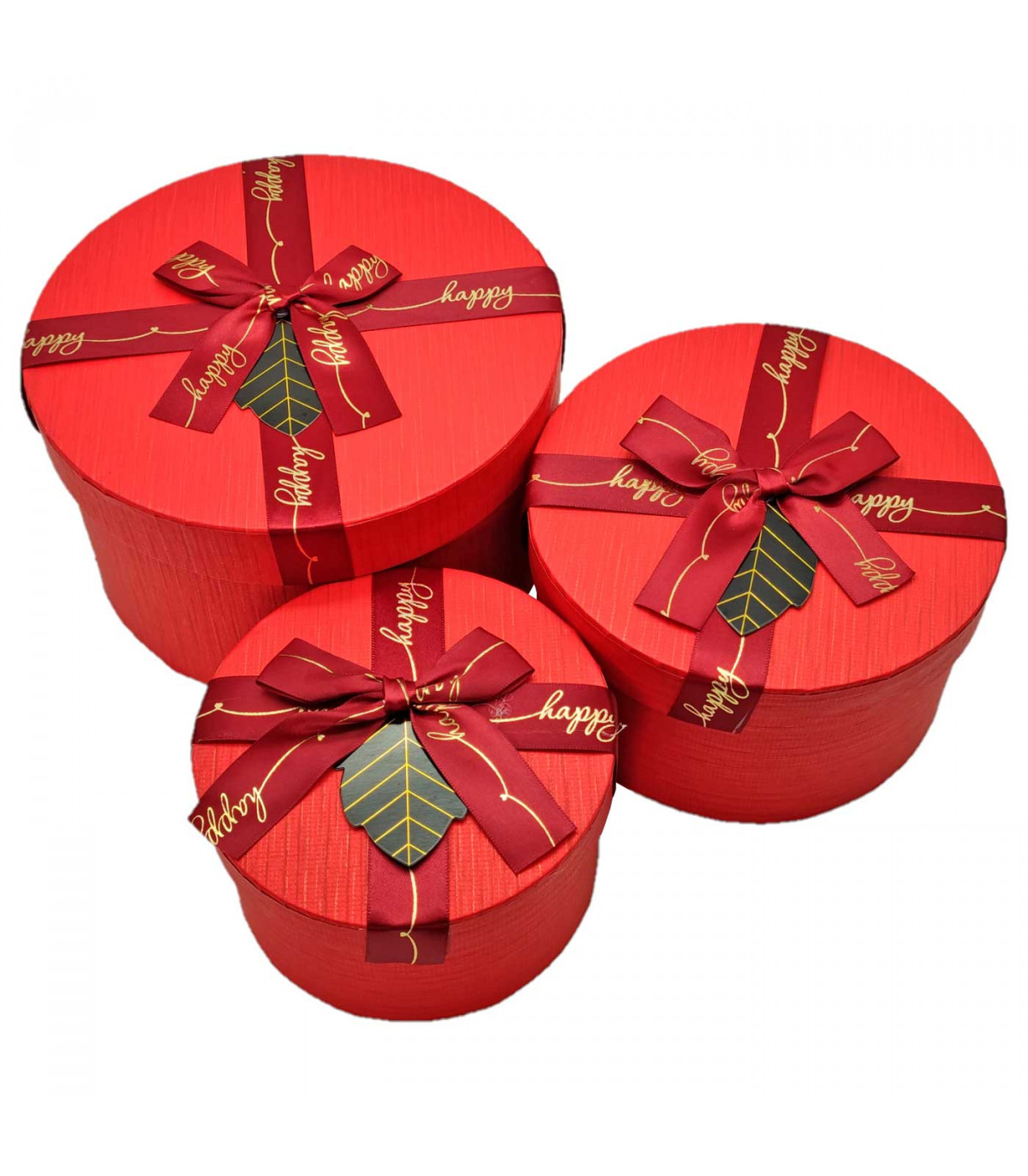 Set de 3 cajas de regalo redondas con lazo, 3 tamaños distintos, cajas  decorativas con tapa, presentación para navidad, cumpleañ