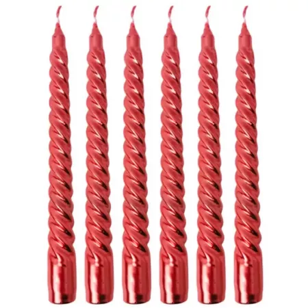 Set 6 Velas Espiral Rojas 20 cm – Alta Calidad y Duración Set 6 Velas Espiral Rojas 20 cm – Alta Calidad y Duración
