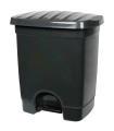 Tradineur - Cubo de basura de plástico con pedal, compartimento unitario, contenedor de residuos, papelera, cocina, fabricado en España (Antracita, 35 litros, 45 x 39 x 31 cm)