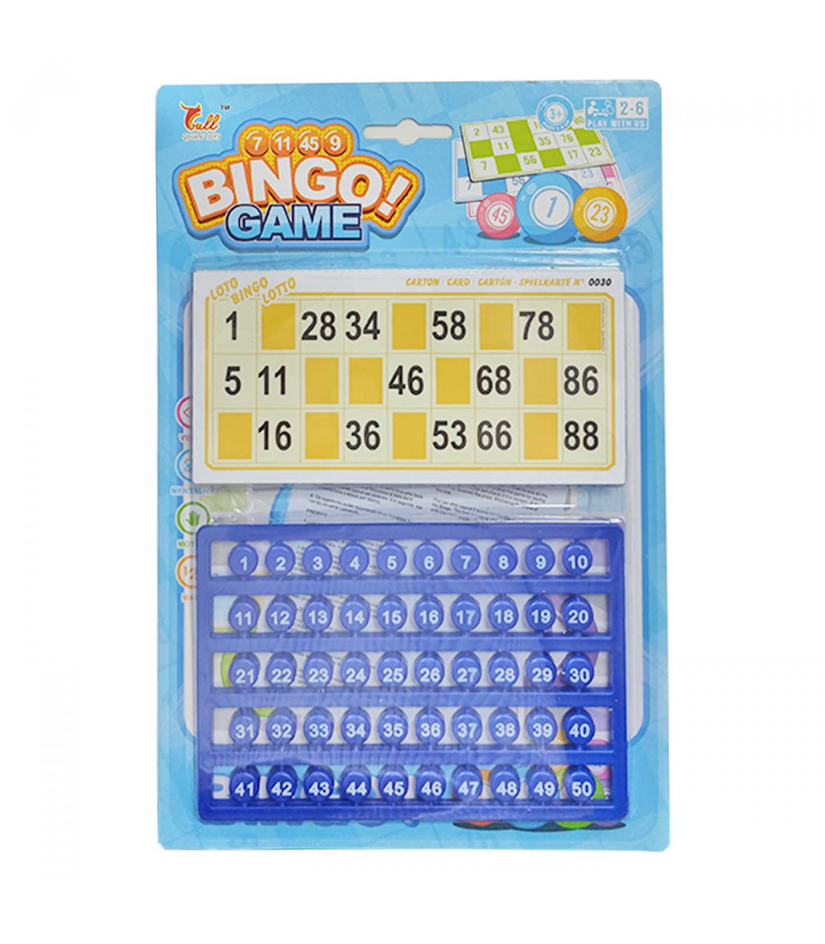 papa si puedes Con qué frecuencia Toinsa - Juego de bingo con 12 cartones y 90 números, 2 a 6 jugadores,  juego de mesa tradicional, familiar, diversión, fichas no
