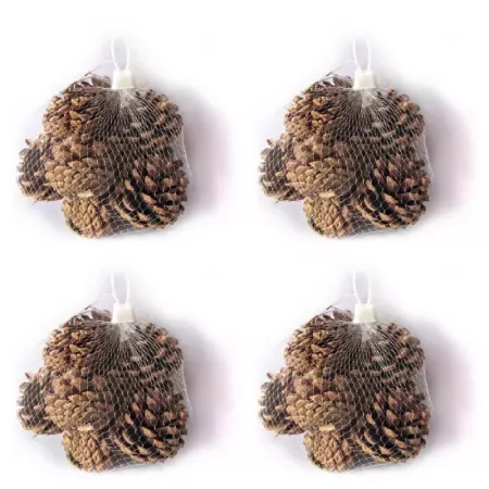 Pack 4 Redes Piñas Navideñas Naturales 200g Surtidas