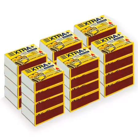 Pack 24 cajas 2880 fósforos madera 5,5 cm super largos Pack 24 cajas 2880 fósforos madera 5,5 cm super largos
