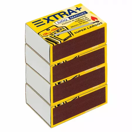 Pack 24 cajas 2880 fósforos madera 5,5 cm super largos Pack 24 cajas 2880 fósforos madera 5,5 cm super largos