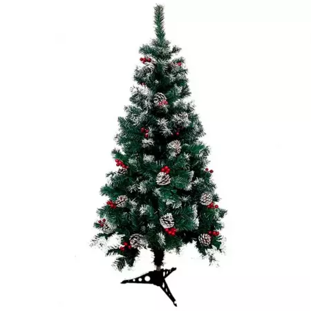 Árbol de Navidad 120 cm con Piñas y Bayas Rojas Fácil Montaje Árbol de Navidad 120 cm con Piñas y Bayas Rojas Fácil Montaje