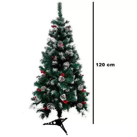 Árbol de Navidad 120 cm con Piñas y Bayas Rojas Fácil Montaje Árbol de Navidad 120 cm con Piñas y Bayas Rojas Fácil Montaje