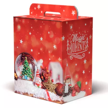 Caja de cartón roja Magic Moments para botellas, 28x20x34 cm Caja de cartón roja Magic Moments para botellas, 28x20x34 cm