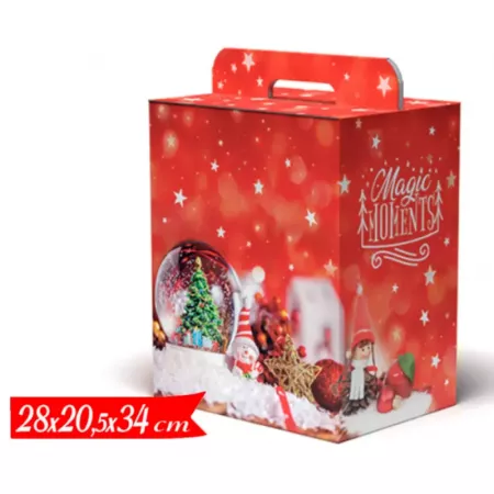 Caja de cartón roja Magic Moments para botellas, 28x20x34 cm Caja de cartón roja Magic Moments para botellas, 28x20x34 cm
