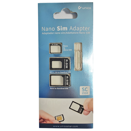 Set de tres adaptadores de nano-sim a micro-sim a sim estándar, incluye  aguja para colocar la sim, móvil, compatible con Xiaomi