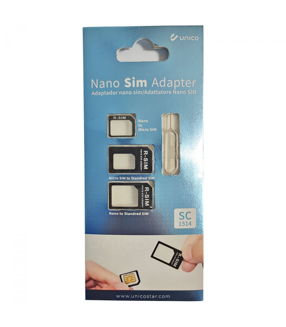 AKASHI SIM Adapter / Adaptador de tarjetas SIM + Aguja