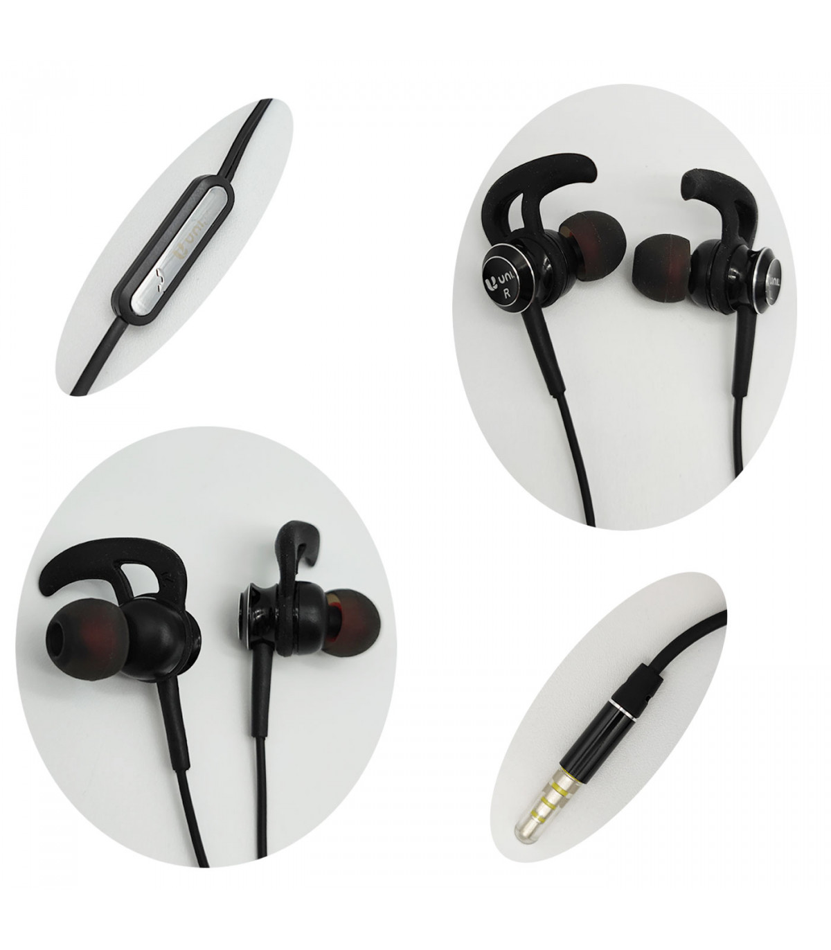 UKCOCO Auriculares deportivos con cable, auriculares deportivos para  ejercicio, auriculares estéreo con micrófono, tableta en el oído, auricular  con