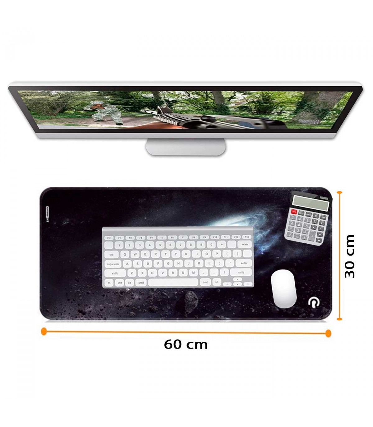 para teclado y de goma antideslizante, bordes cosidos, escritorio, pc, portátil, gaming, 60 x 30 cm, dis
