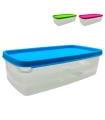 Tradineur - Fiambrera rectangular de plástico, perfecta para cocina, trabajo, almacenaje, ordenación, conservación - Color surtido - 1,25 litros - 7 x 23,5 x 12 cm