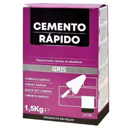 Cemento Rápido Gris 1,5 kg - Fraguado Exprés Interior/Exterior Cemento Rápido Gris 1,5 kg - Fraguado Exprés Interior/Exterior