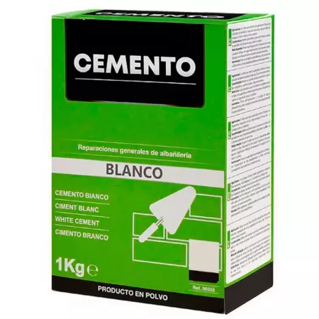 Cemento Blanco 1 kg para Enlucidos y Reparaciones Exterior/Interior Cemento Blanco 1 kg para Enlucidos y Reparaciones Exterior/Interior