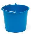 Pamex - Cubo engomado de plástico reciclado con asa metálica, recipiente multiusos, limpieza, jardinería, color azul, 6 litros, 17,6 x 23 cm