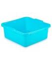 Tradineur - Barreño cuadrado de polipropileno, cubo, tina, cubeta para limpieza, apto para uso alimentario, fabricado en España (8 litros, 31,5 x 30,5 x 12,5 cm, color aleatorio)