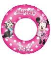 Tradineur - Flotador hinchable infantil de Minnie Mouse, vinilo, incluye válvula de seguridad, inflable para niñas, playa y piscina (Rosa, Ø 56 cm)