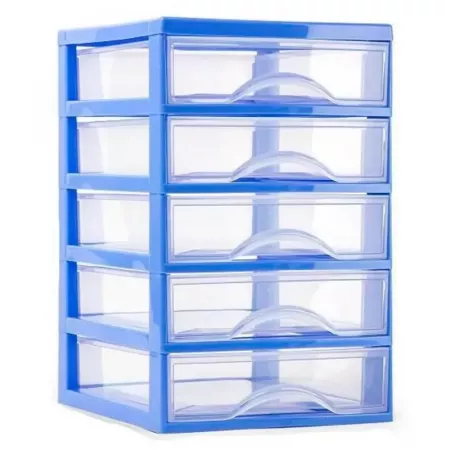 Cajonera azul Guadiana 5 cajones transparentes - Made in Spain Cajonera azul Guadiana 5 cajones transparentes - Made in Spain