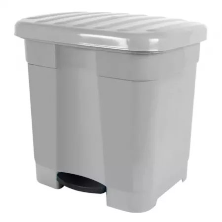 Cubo de Reciclaje 46L Gris Plata con Pedal y 2 Compartimentos Cubo de Reciclaje 46L Gris Plata con Pedal y 2 Compartimentos