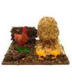 Tradineur - Pajar y animales para Belén, resina, figuras, nacimiento, pesebre, Navidad, decoración tradicional - 7 x 7,5 x 10,5 cm - Modelo aleatorio