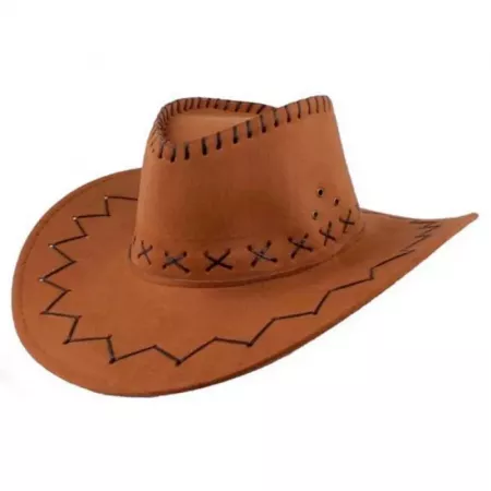 Sombrero Vaquero Unisex Marrón Resistente con Cordón, Talla Única Sombrero Vaquero Unisex Marrón Resistente con Cordón, Talla Única