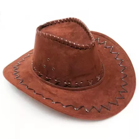 Sombrero Vaquero Unisex Marrón Resistente con Cordón, Talla Única Sombrero Vaquero Unisex Marrón Resistente con Cordón, Talla Única