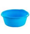 Tradineur - Barreño redondo de plástico con asas, cubo multiusos, recipiente, limpieza, ligero y resistente, labores del hogar, apto uso alimentario, 6 litros, 32 x 12,5 cm, color aleatorio