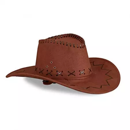 Sombrero Vaquero Unisex Marrón Resistente con Cordón, Talla Única Sombrero Vaquero Unisex Marrón Resistente con Cordón, Talla Única