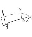 Tradineur - Soporte de metal para jardinera de balcón 40 cm. Soporte de maceteros y plantas para parapetos y barandas con ganchos