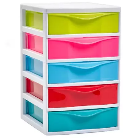 Cajonera Blanca con 5 Cajones Multicolores – Práctica y Compacta Cajonera Blanca con 5 Cajones Multicolores – Práctica y Compacta