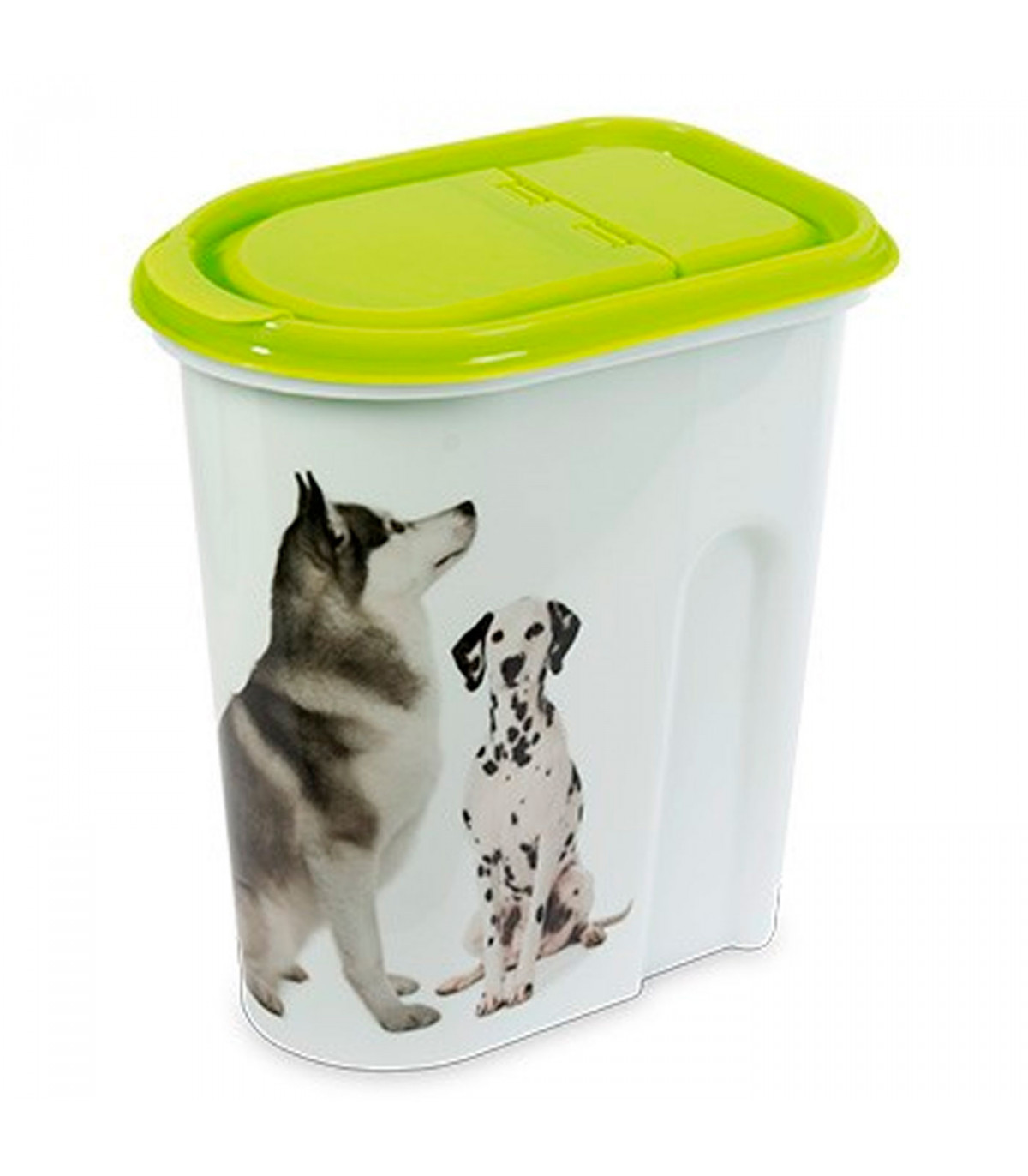 Contenedor de comida mascotas, tapa abatible, bote, tarro, recipiente para  pienso, perros, gatos, 2 litros, 20 x 18,2 x 11,5 cm