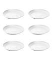 Pack de 6 platos de plástico de color blanco para macetas de 50/60 cm "mediterránea". Set de 6 bandejas redondas para tiestos válidas para interior o exterior. Juego de 6 piezas para jardinería