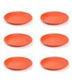Tradineur - Pack de 6 platos de plástico para macetas de 20-25 cm Mediterránea, bandejas, platillos redondos para tiestos de interior, exterior, jardín, terraza o balcón (Marrón)