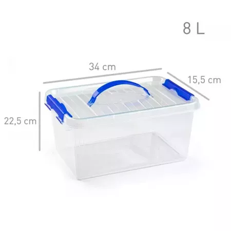 Caja de almacenaje 8L con tapa y asa, resistente y española Caja de almacenaje 8L con tapa y asa, resistente y española